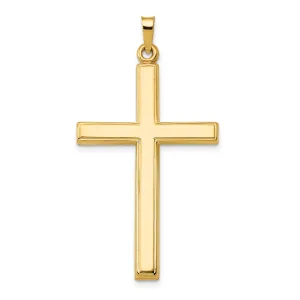 14k Yellow Gold Hollow Cross Pendant
