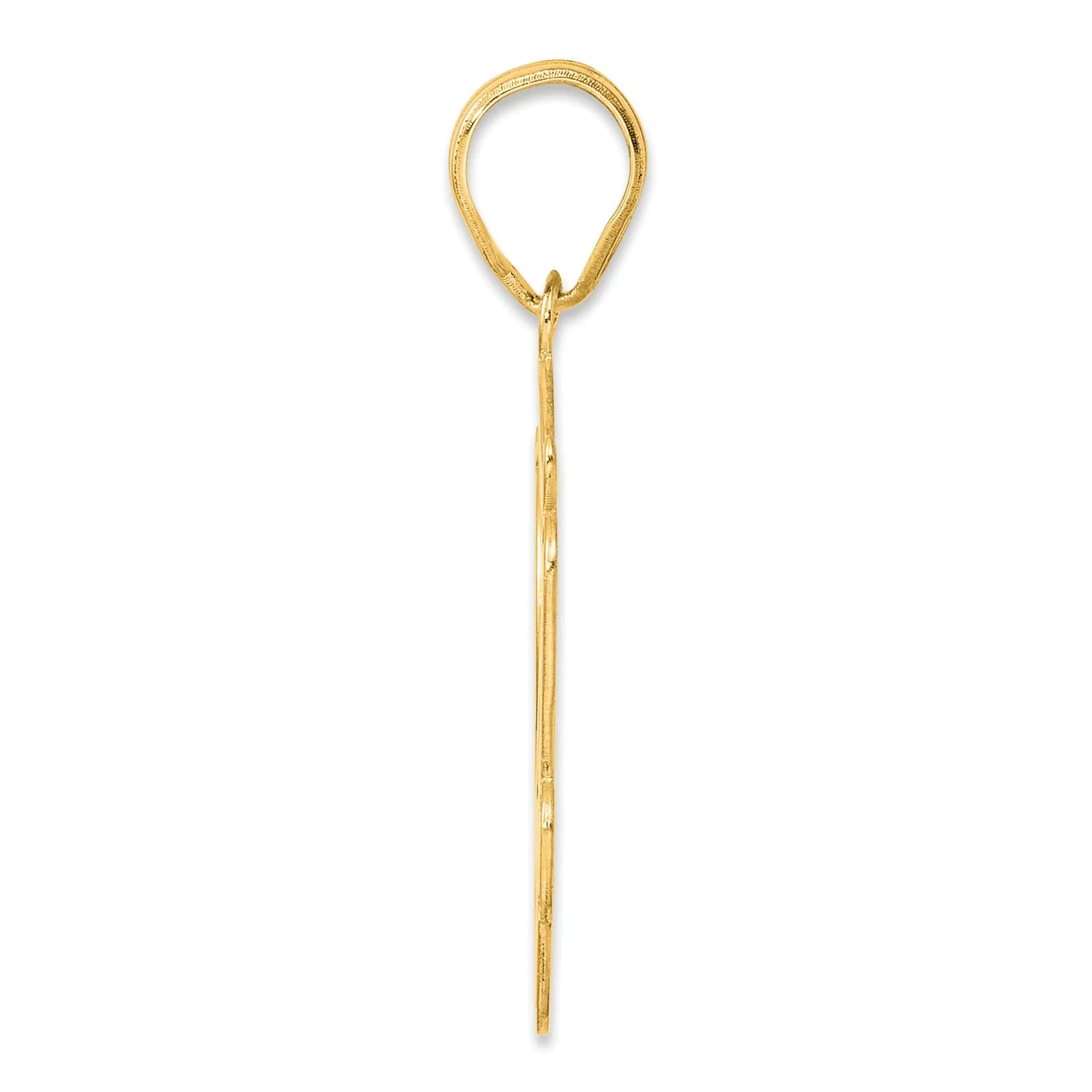14k Yellow Gold Polished Finish Script Design Number 34 Charm Pendant