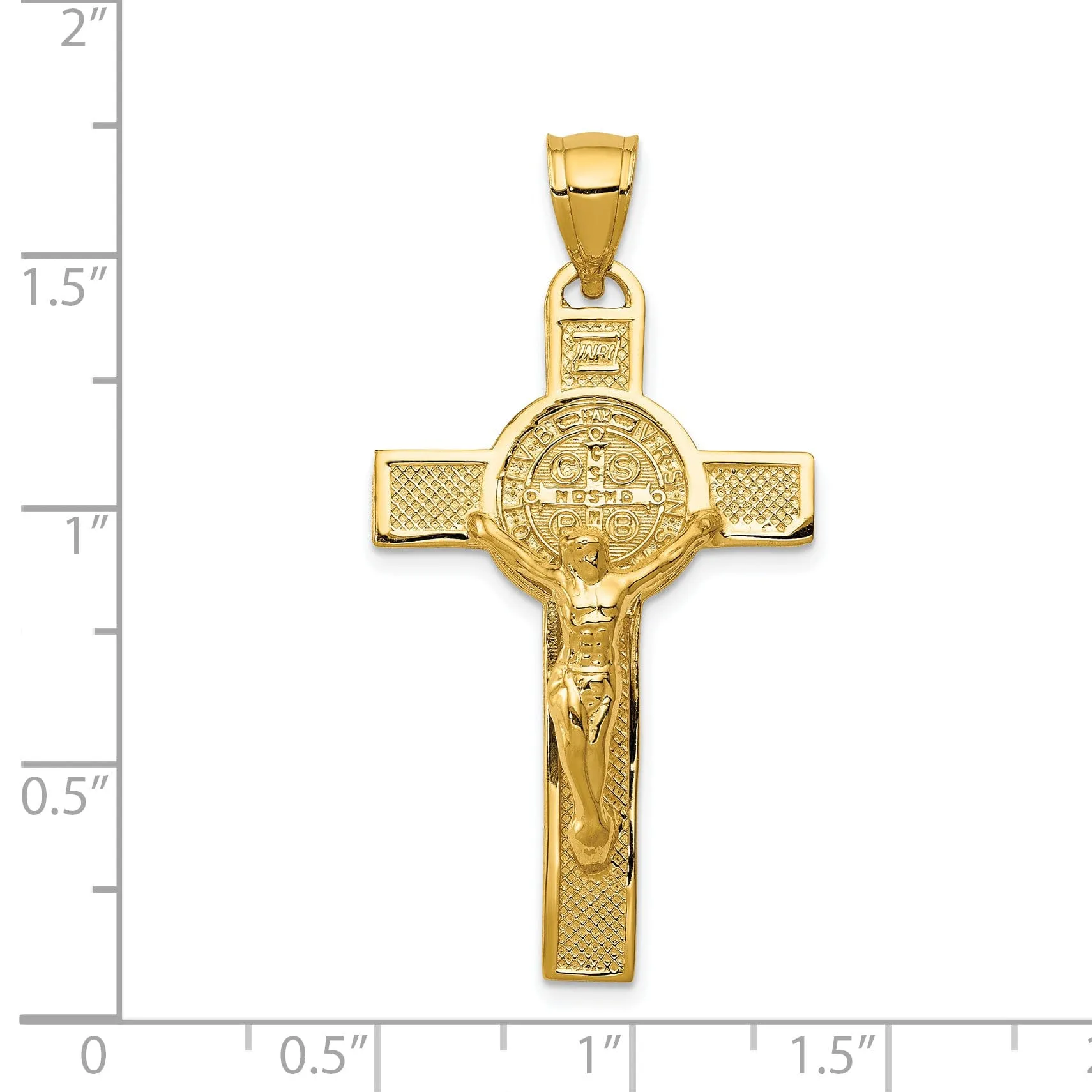 14k Yellow Gold San Benito Crucifix Pendant