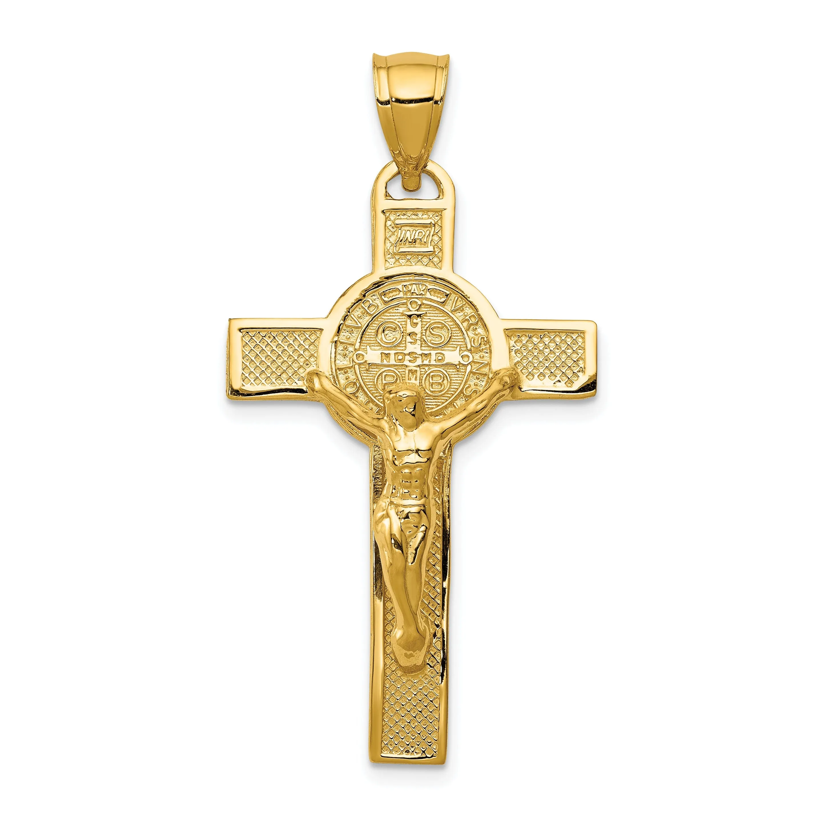 14k Yellow Gold San Benito Crucifix Pendant