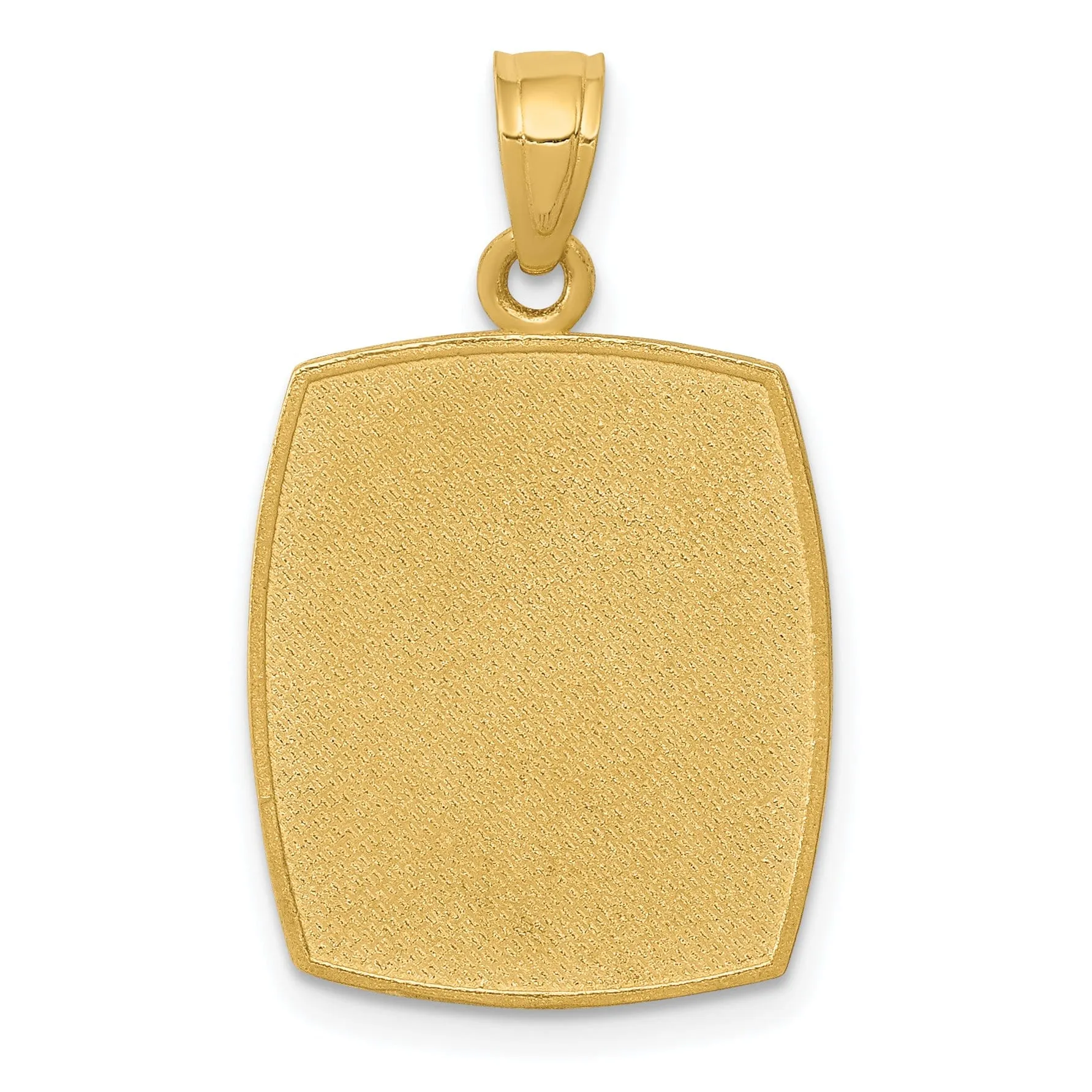 14k Yellow Gold Texture Satin Polished Finish Baptism Pendant