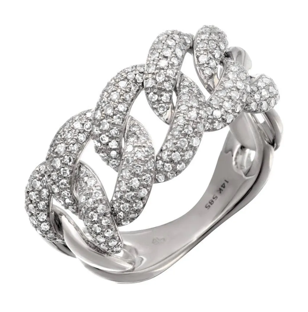14KT Gold Diamond Link Ring