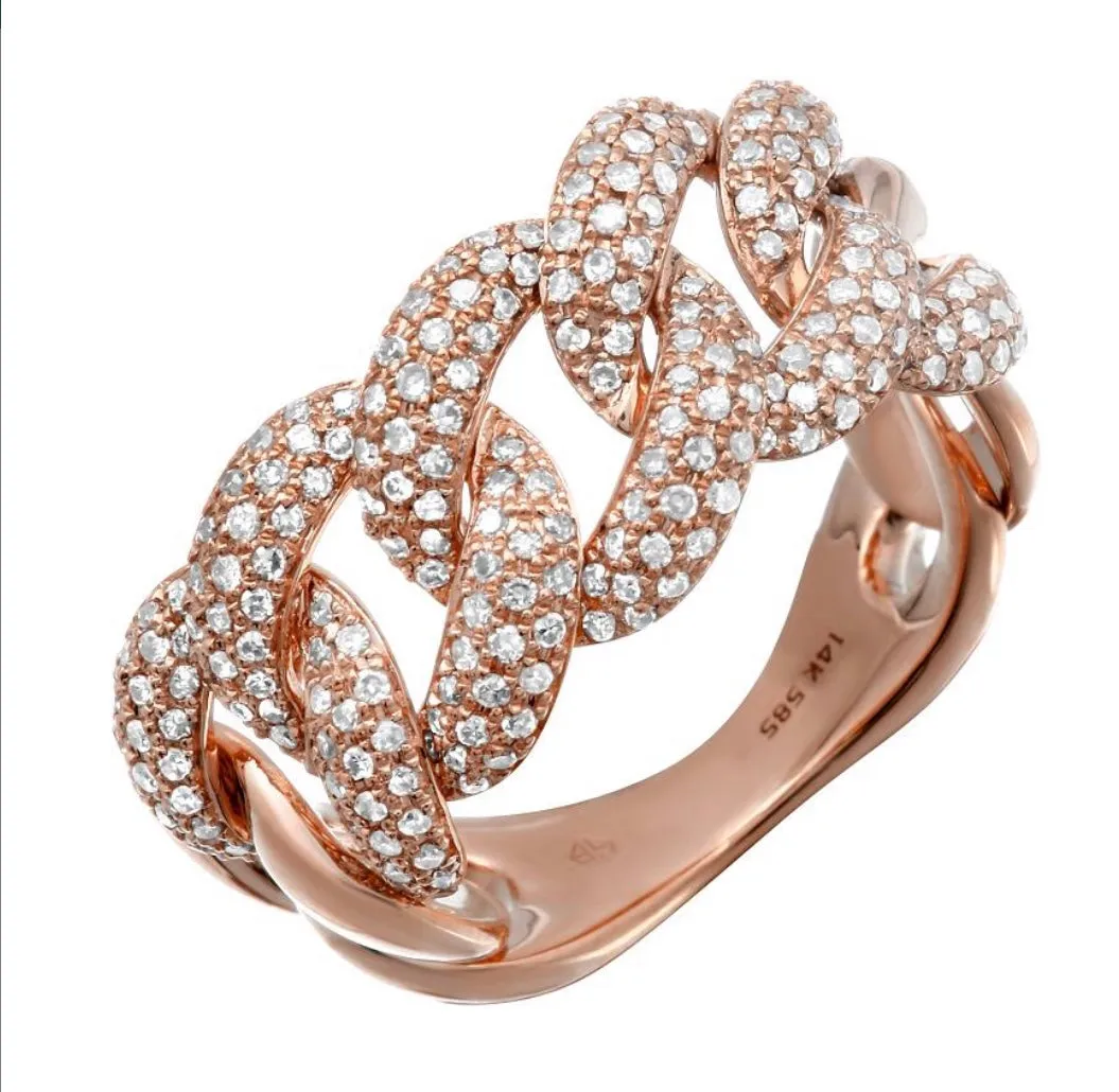 14KT Gold Diamond Link Ring
