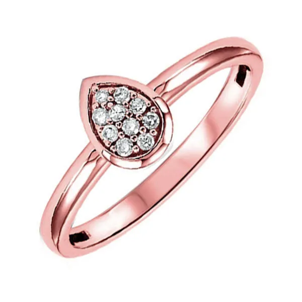 14KT Pink Gold & Diamond Stackable Fashion Ring   - 1/10 ctw