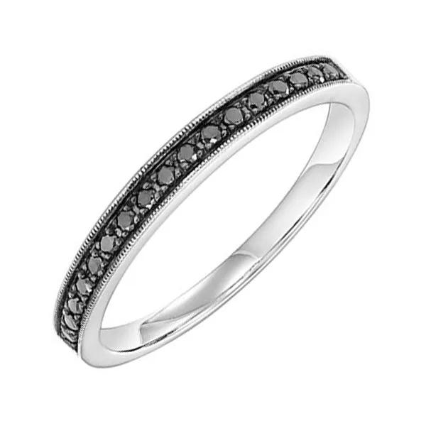 14KT White Gold & Diamond Classic Book Stackable Fashion Ring  - 1/8 ctw