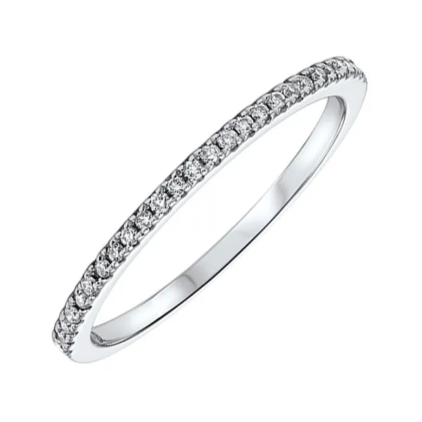 14KT White Gold & Diamond Classic Book Stackable Fashion Ring  - 1/8 ctw