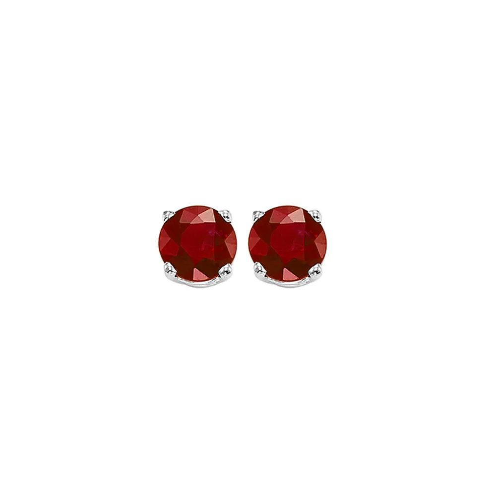 14KT White Gold Classic Book Color Stud Earrings
