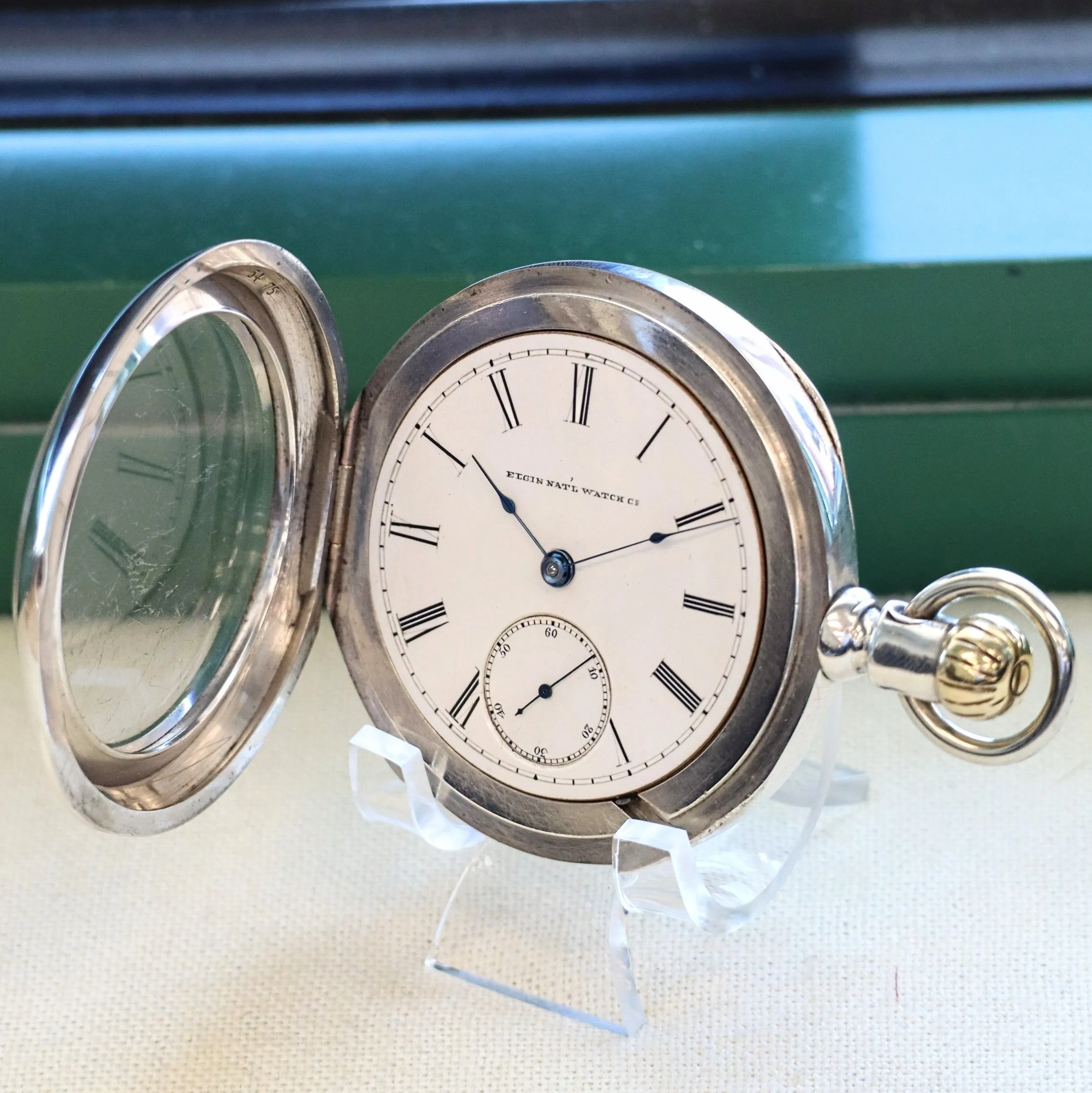 1884 ELGIN Pocket Watch Openface 18s Grade 82 G. M. Wheeler Lever Set 13 Jewels Coin Silver Case