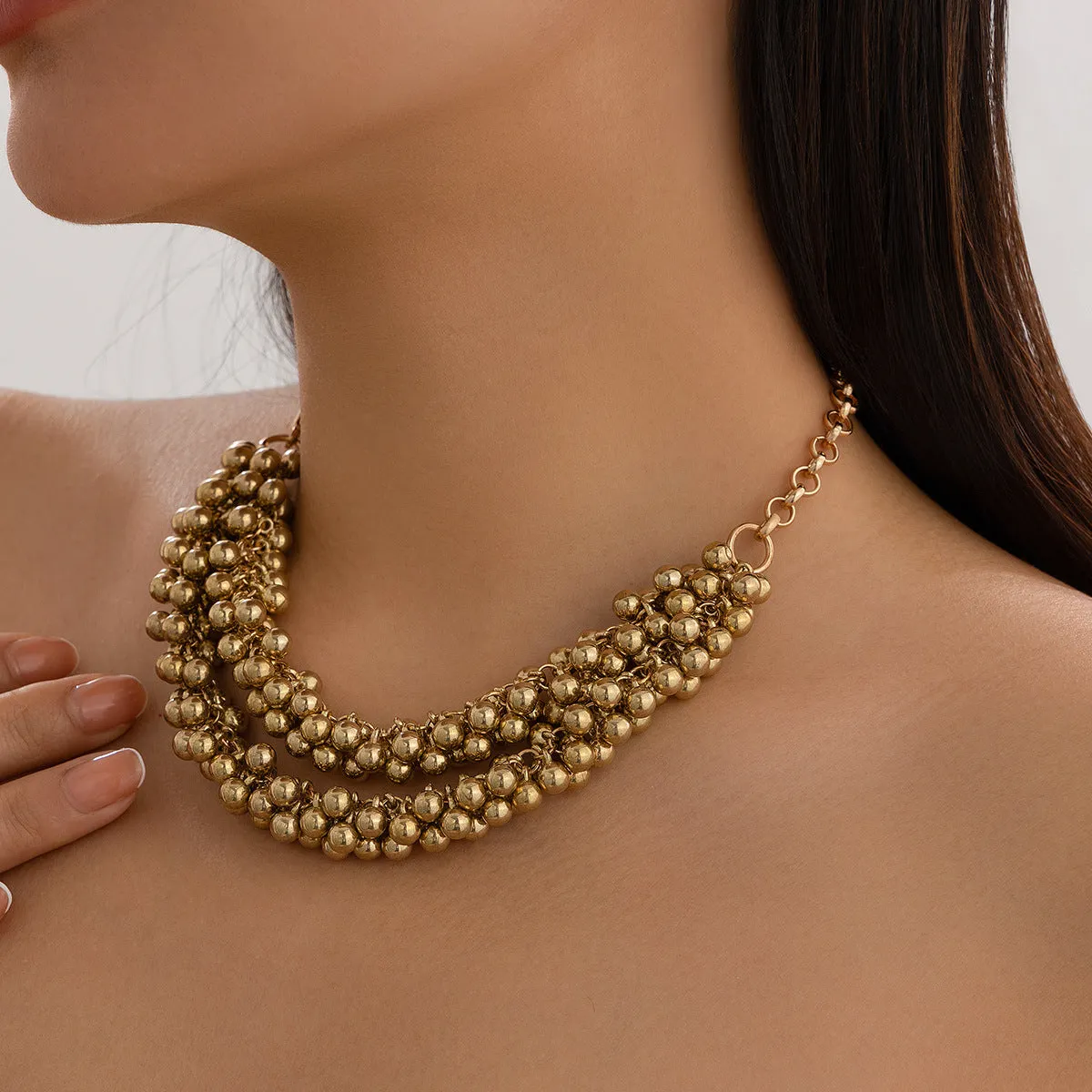 18K Gold-Plated Beaded Chain Necklace