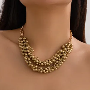 18K Gold-Plated Beaded Chain Necklace