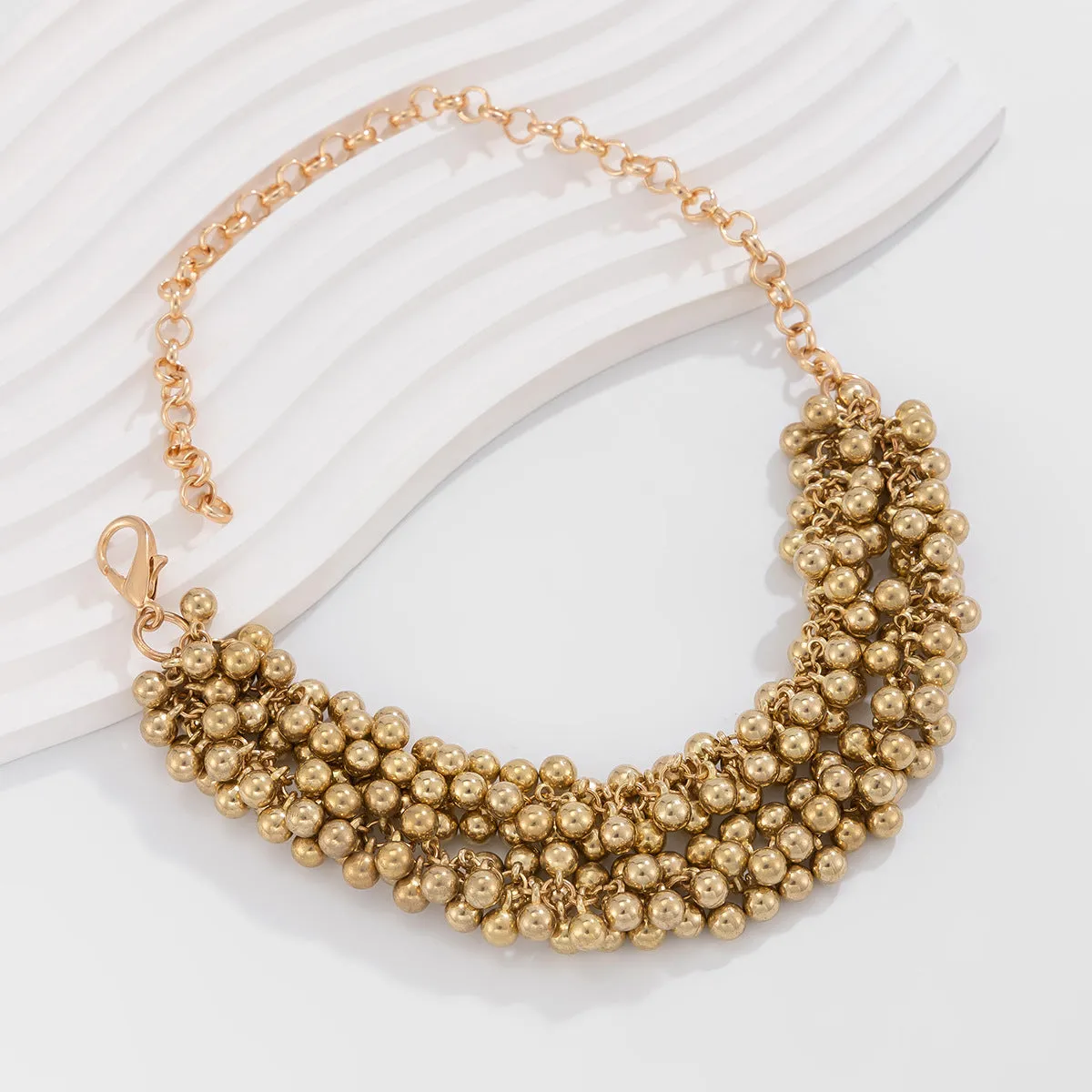 18K Gold-Plated Beaded Chain Necklace