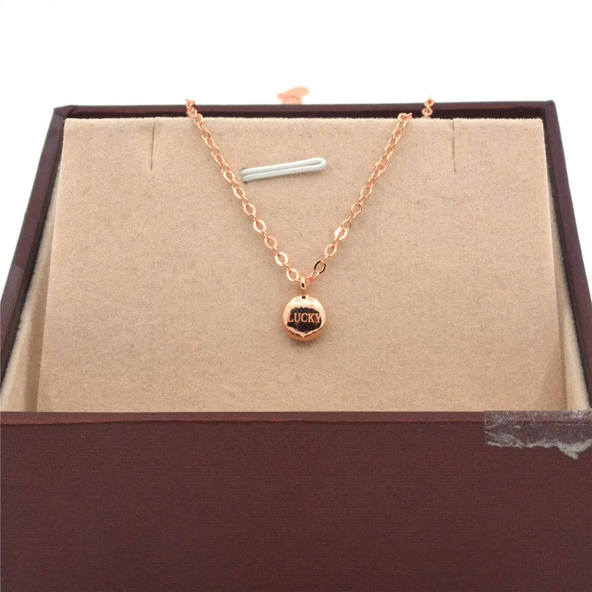 18K Rose Gold-Plated 'Lucky' Round Pendant Necklace