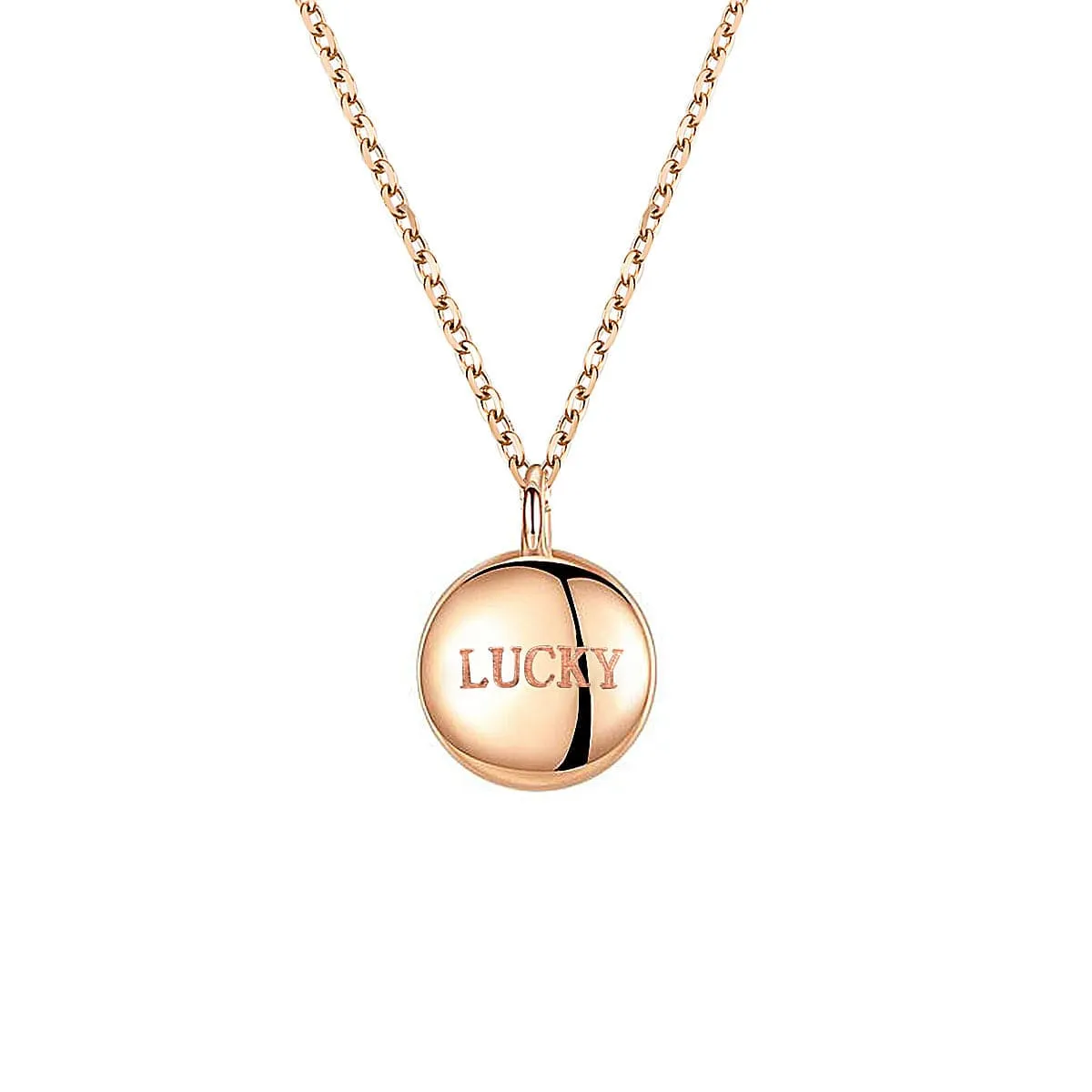 18K Rose Gold-Plated 'Lucky' Round Pendant Necklace