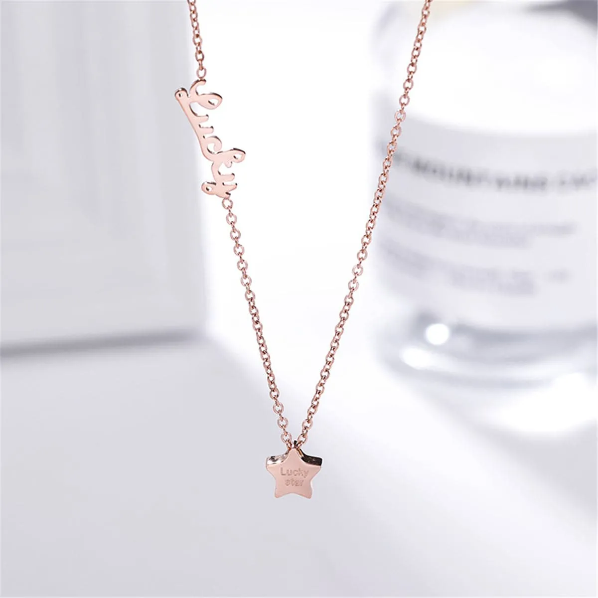 18K Rose Gold-Plated 'Lucky' Star Pendant Necklace