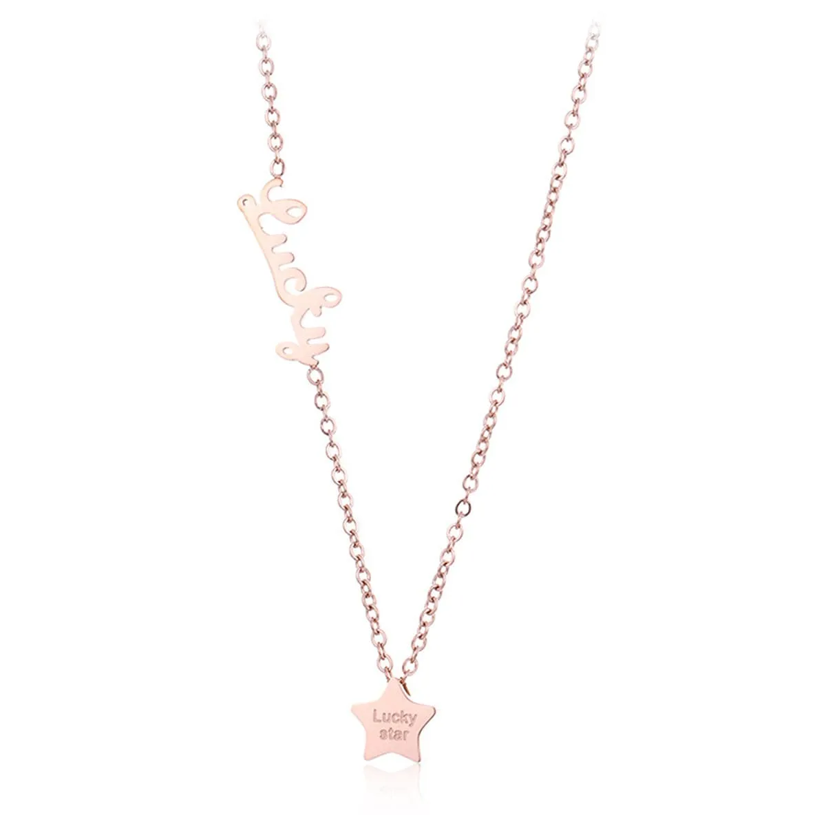 18K Rose Gold-Plated 'Lucky' Star Pendant Necklace