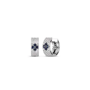 18K White Gold Roberto Coin Love in Verona Blue Sapphire Diamond Earrings