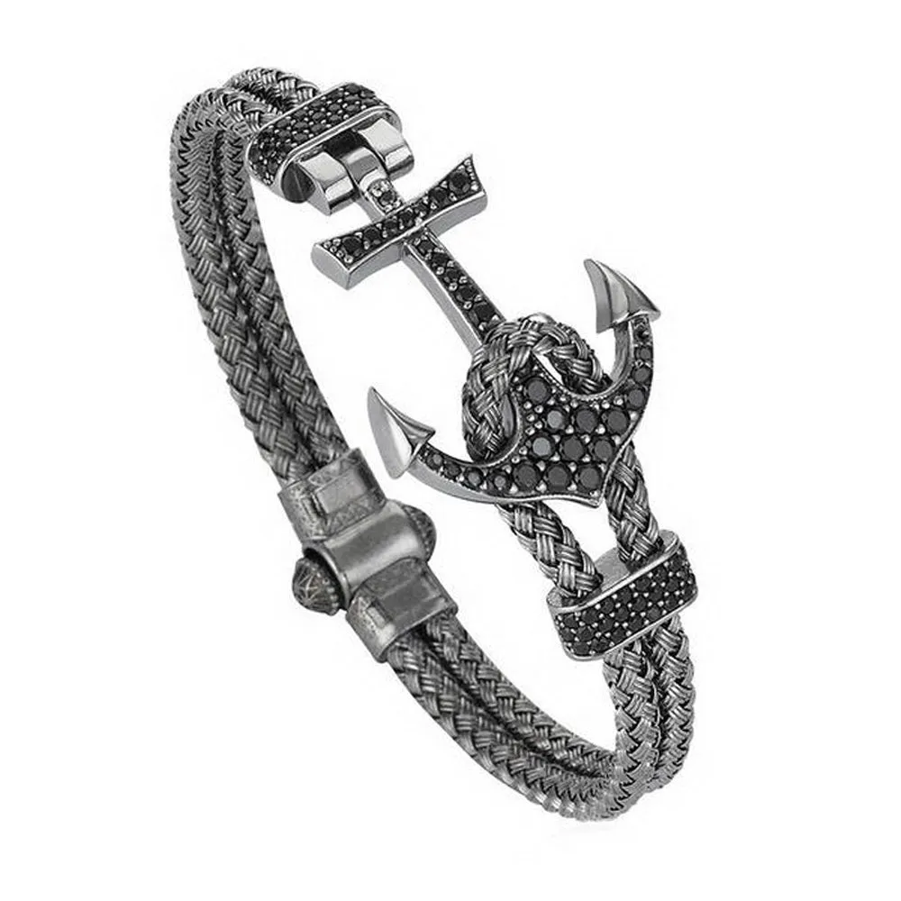 18K YELLOW GOLD ANCHOR BANGLE