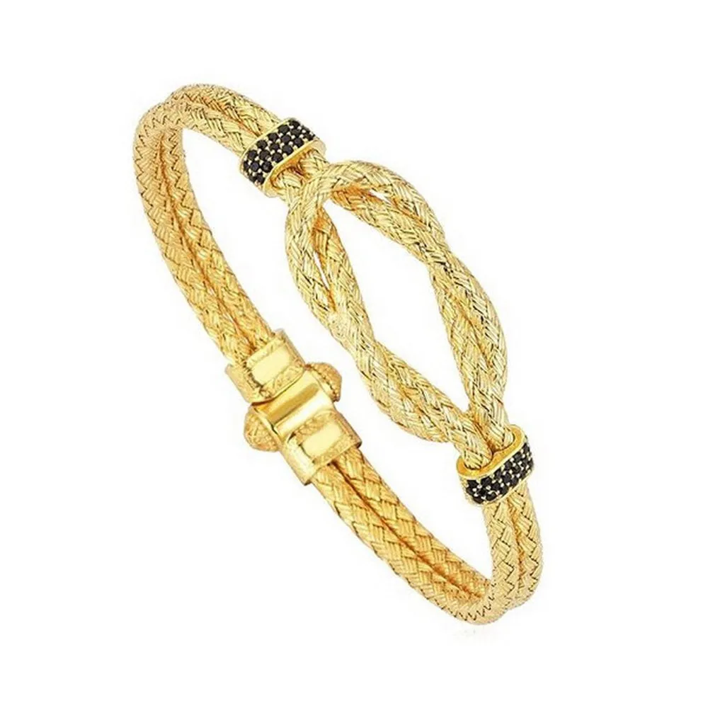 18K YELLOW GOLD ANCHOR BANGLE