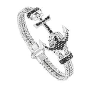 18K YELLOW GOLD ANCHOR BANGLE