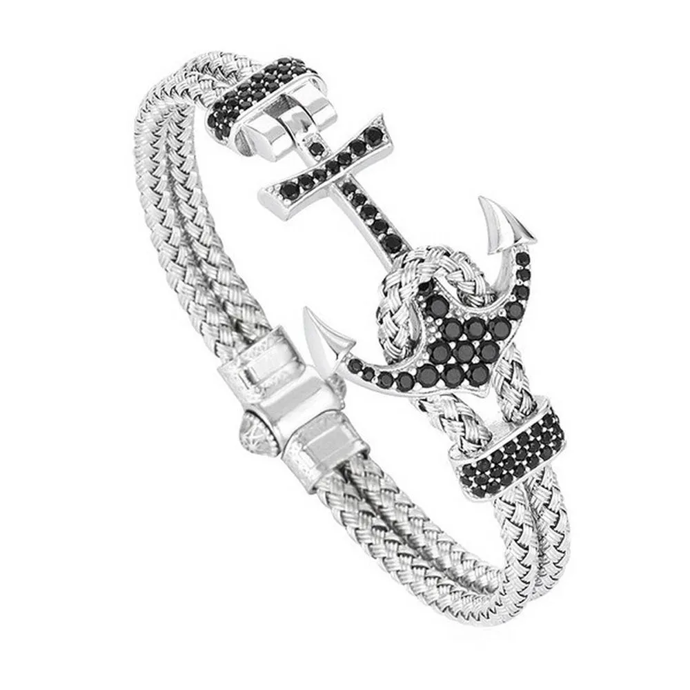 18K YELLOW GOLD ANCHOR BANGLE