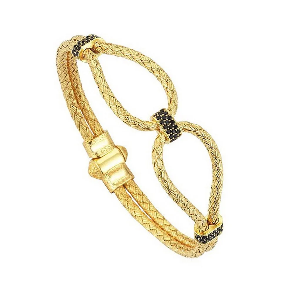 18K YELLOW GOLD ANCHOR BANGLE