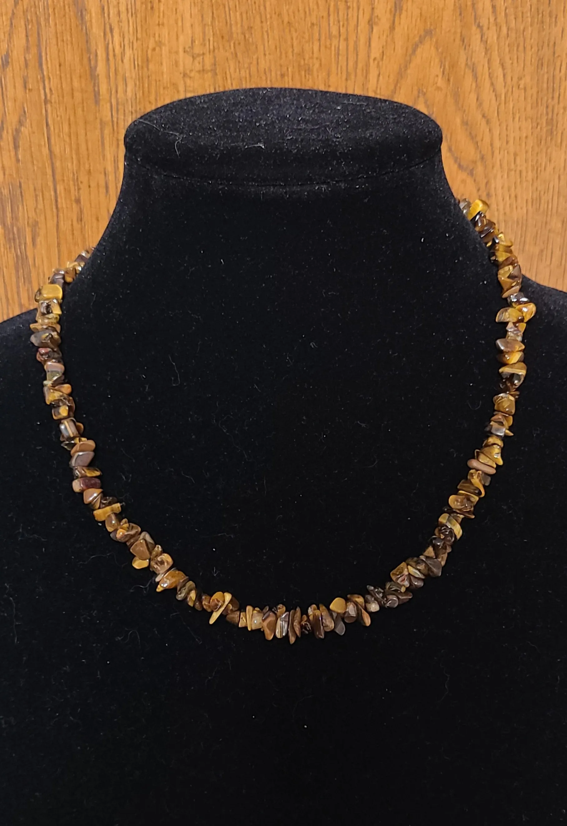 18" Barrel-Clasp Gemstone Chip Necklaces - Choose From Tiger Eye, Quartz, Aquamarine, Turquoise