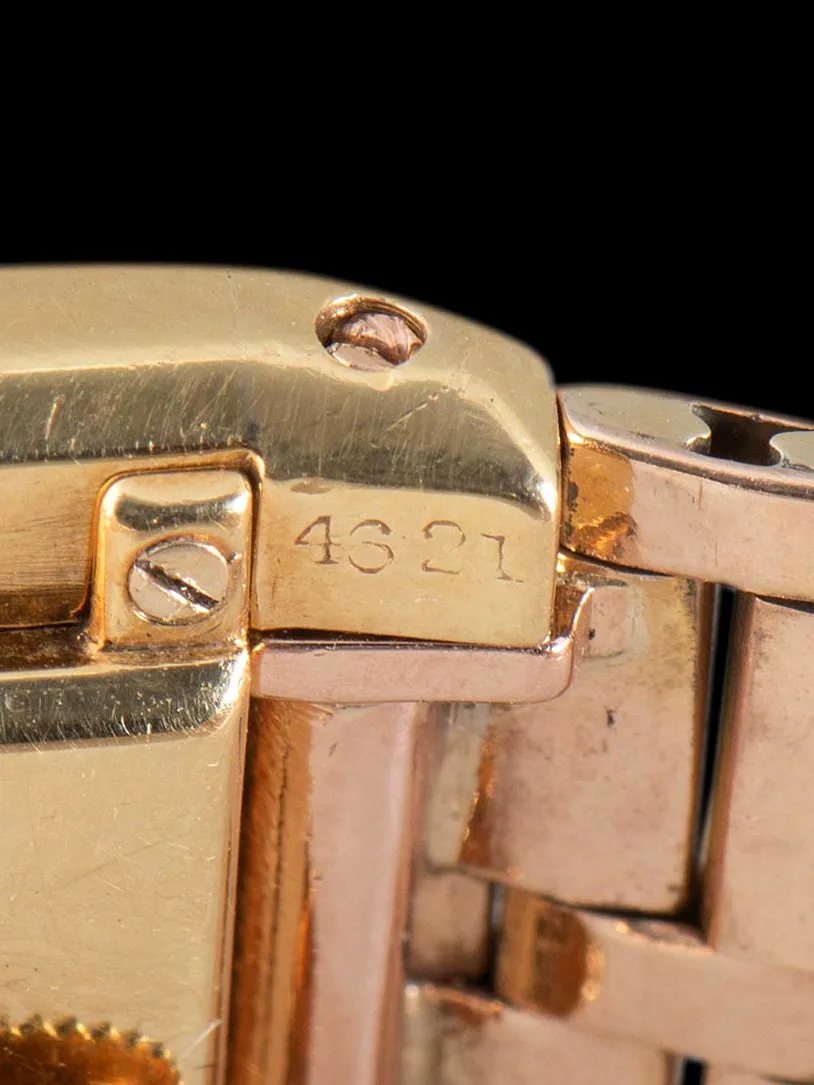 1940s Cartier Tank Allongée 'Duoplan' Two-Tone 18K YG & WG Case W/ 18K RG Bracelet