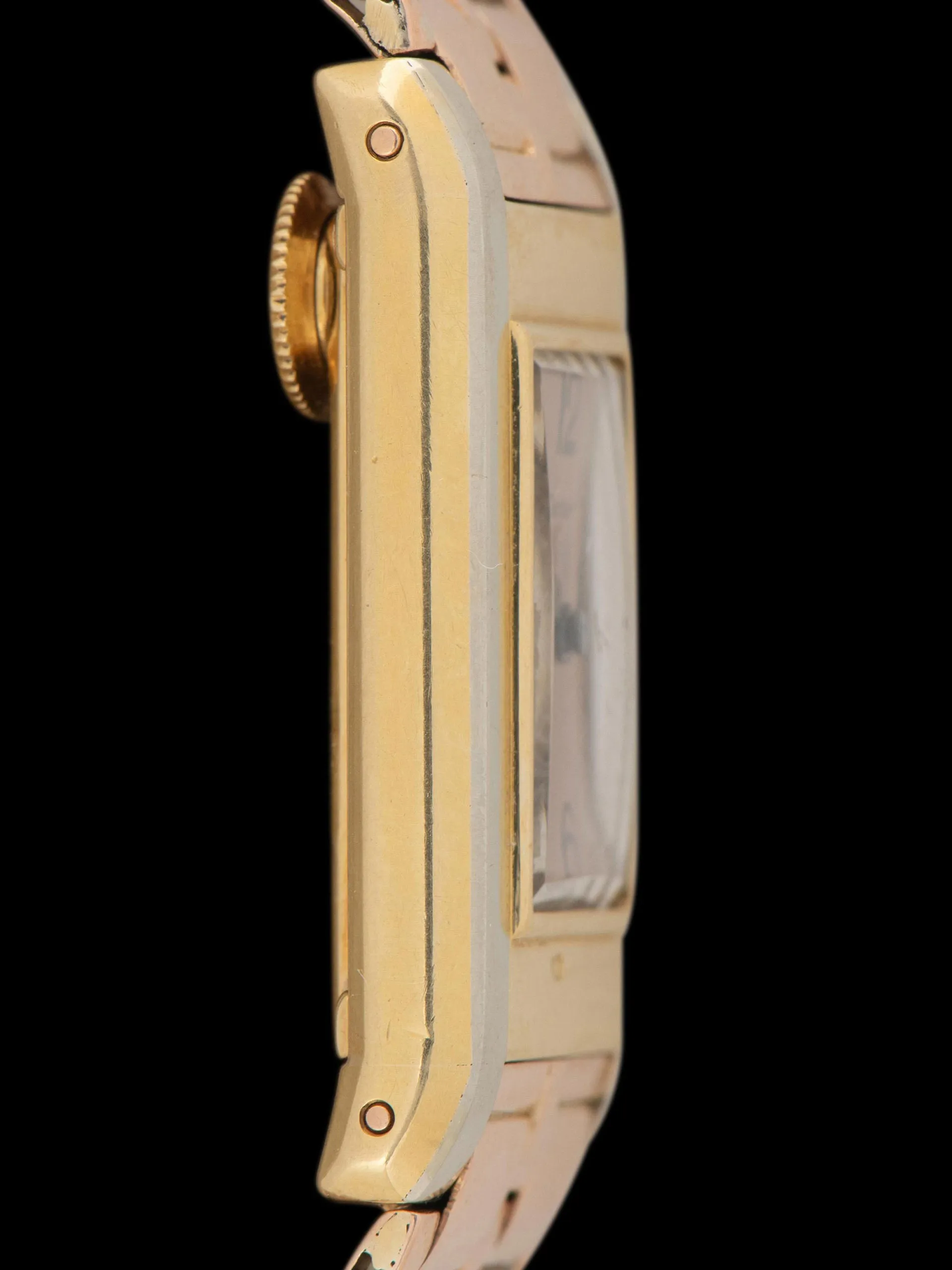 1940s Cartier Tank Allongée 'Duoplan' Two-Tone 18K YG & WG Case W/ 18K RG Bracelet