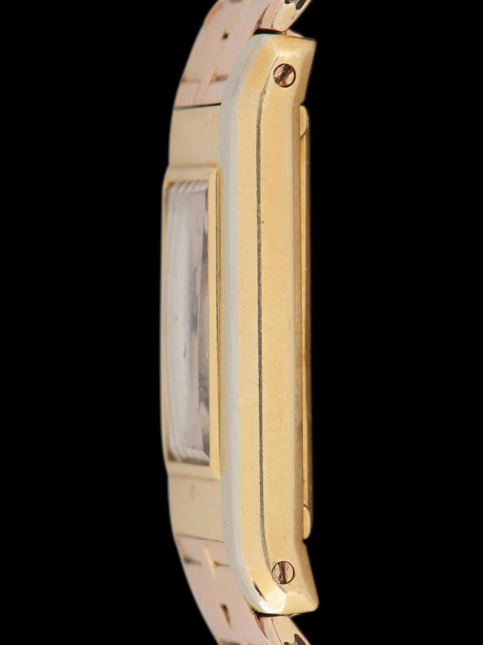 1940s Cartier Tank Allongée 'Duoplan' Two-Tone 18K YG & WG Case W/ 18K RG Bracelet
