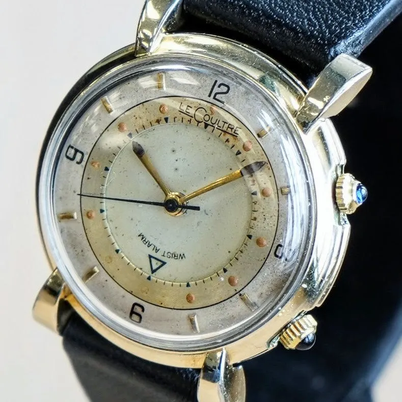 1950 Jaeger-LeCoultre Memovox Wrist Alarm Watch Two-Tone Dial 32mm Fancy Lugs - 10K GF Wristwatch