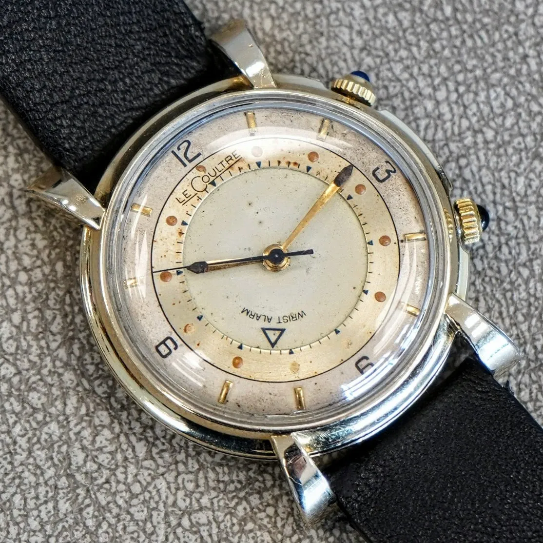 1950 Jaeger-LeCoultre Memovox Wrist Alarm Watch Two-Tone Dial 32mm Fancy Lugs - 10K GF Wristwatch