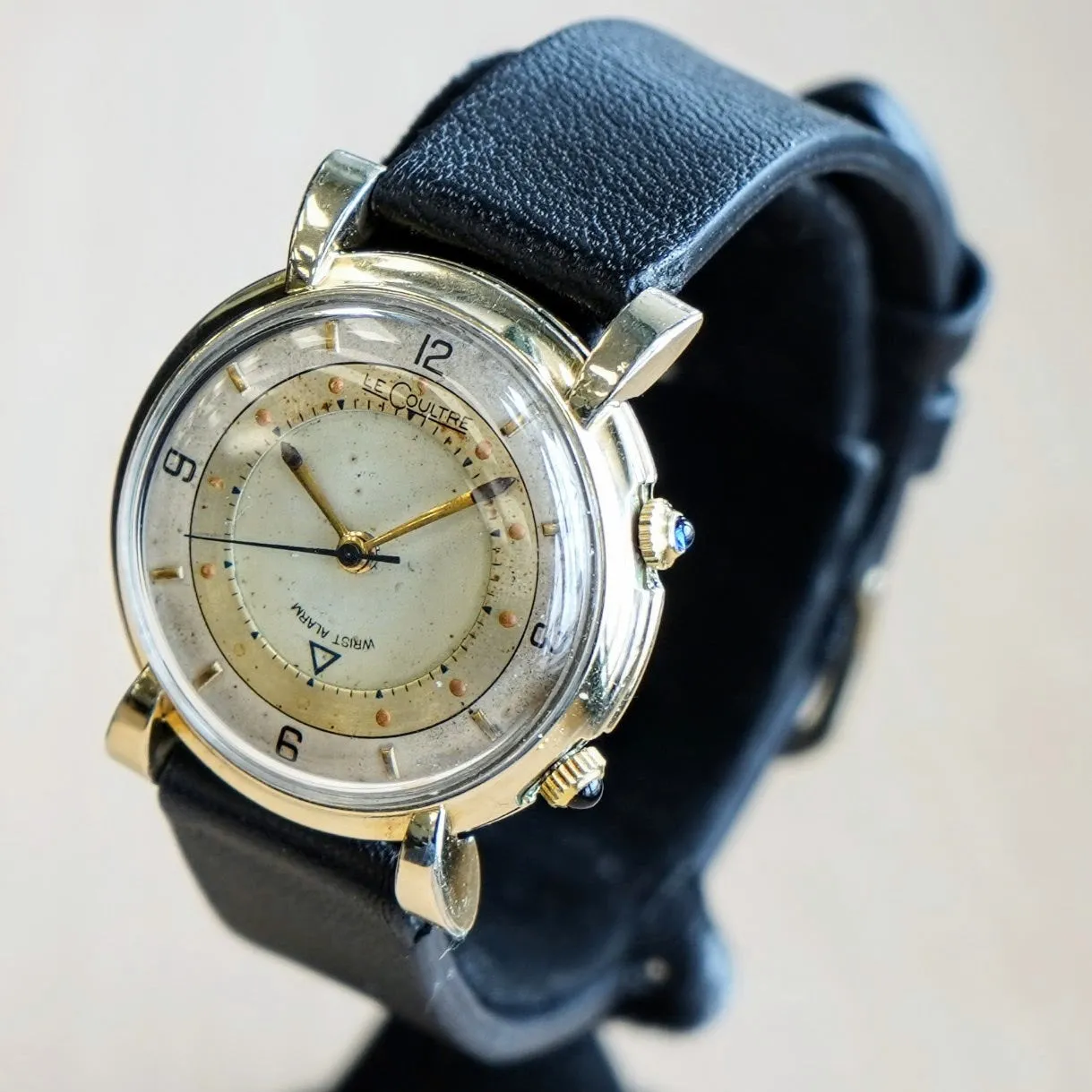 1950 Jaeger-LeCoultre Memovox Wrist Alarm Watch Two-Tone Dial 32mm Fancy Lugs - 10K GF Wristwatch