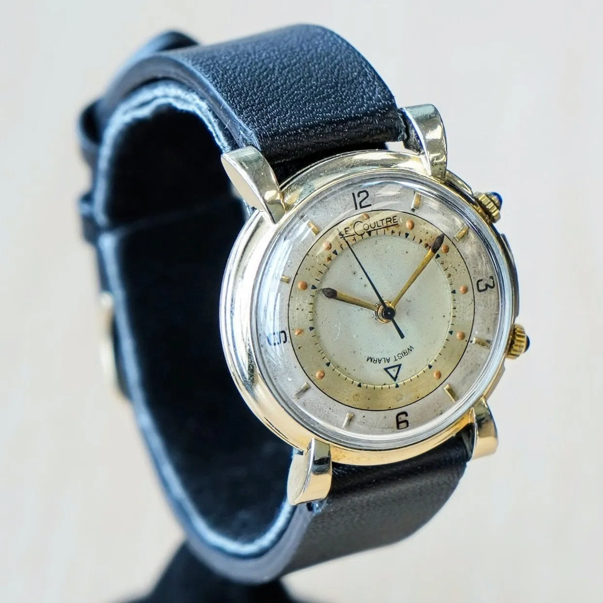 1950 Jaeger-LeCoultre Memovox Wrist Alarm Watch Two-Tone Dial 32mm Fancy Lugs - 10K GF Wristwatch