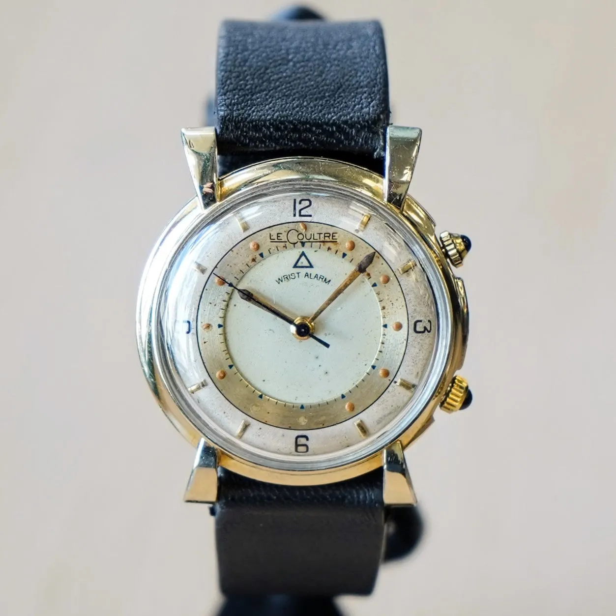 1950 Jaeger-LeCoultre Memovox Wrist Alarm Watch Two-Tone Dial 32mm Fancy Lugs - 10K GF Wristwatch