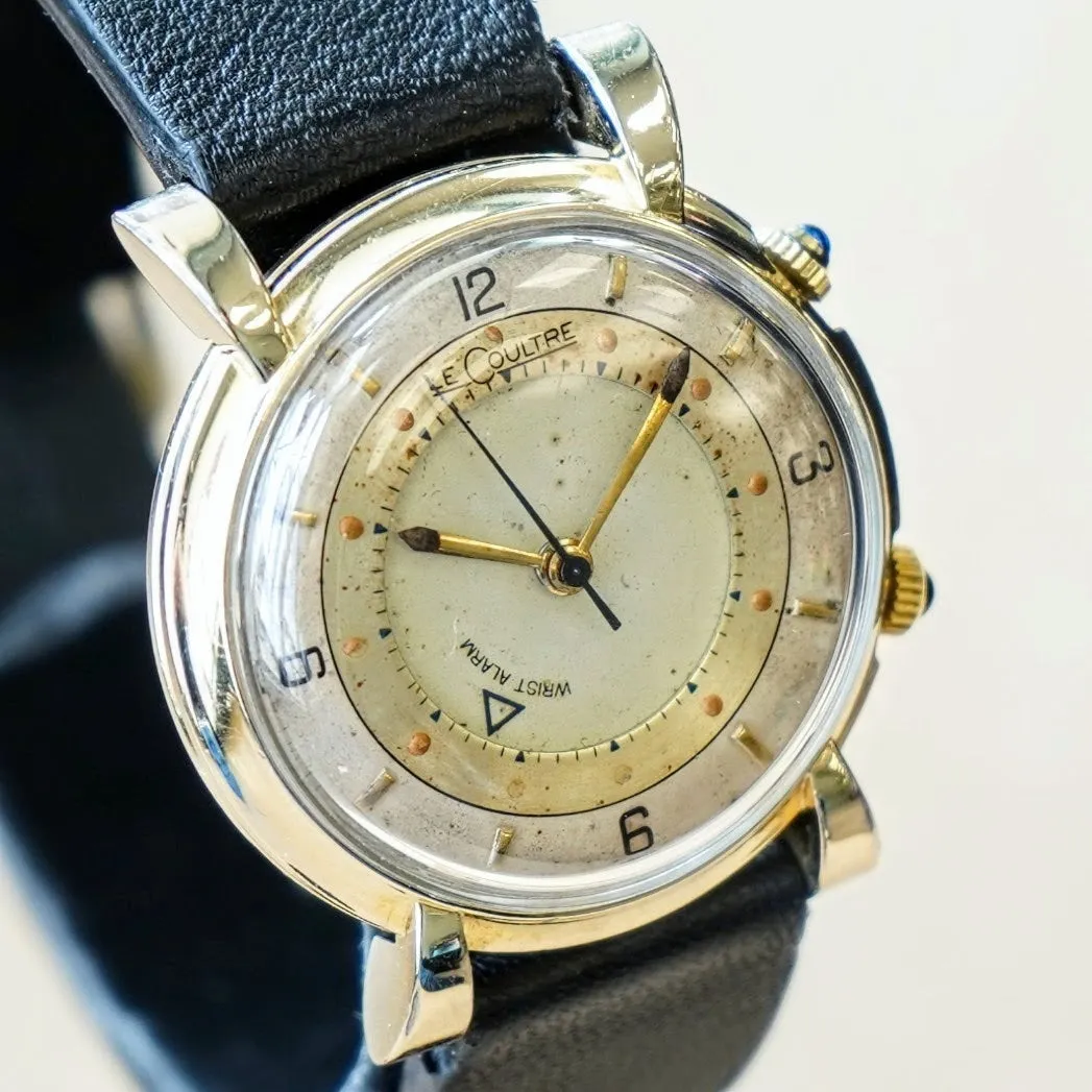 1950 Jaeger-LeCoultre Memovox Wrist Alarm Watch Two-Tone Dial 32mm Fancy Lugs - 10K GF Wristwatch