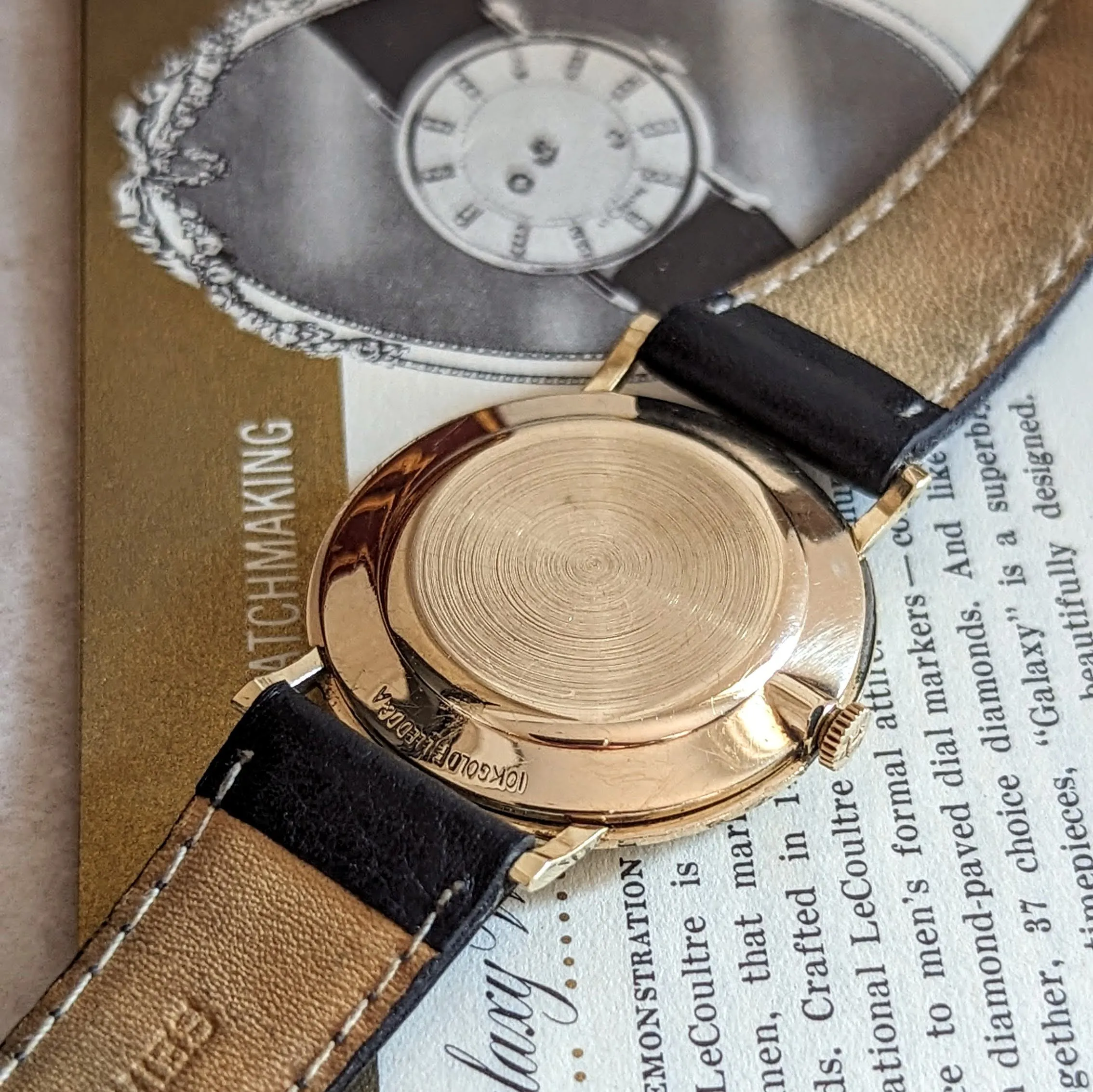 1959 LeCoultre Mystery Dial Wristwatch Cal. K480/CW 17 Jewels Vintage Watch Box & Papers!
