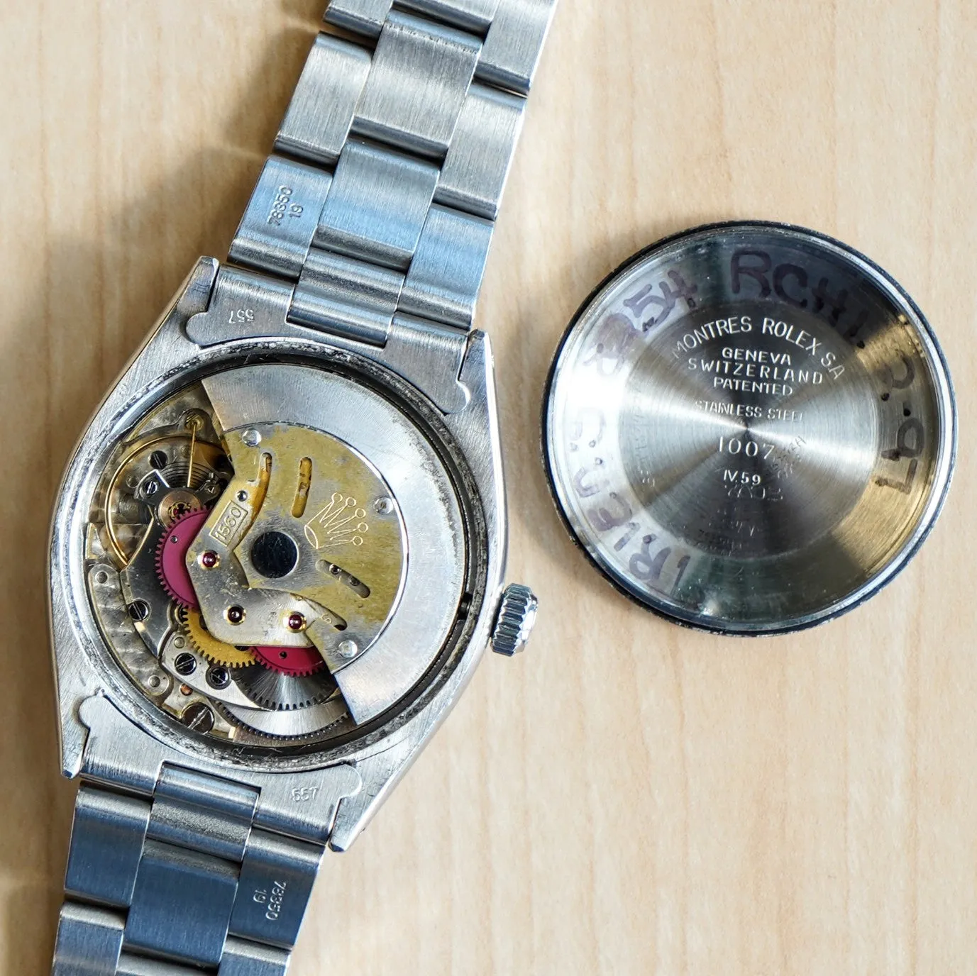 1960 ROLEX Oyster Perpetual 34mm Ref. 1005 ALL S.S. Fluted Bezel & Oyster Bracelet