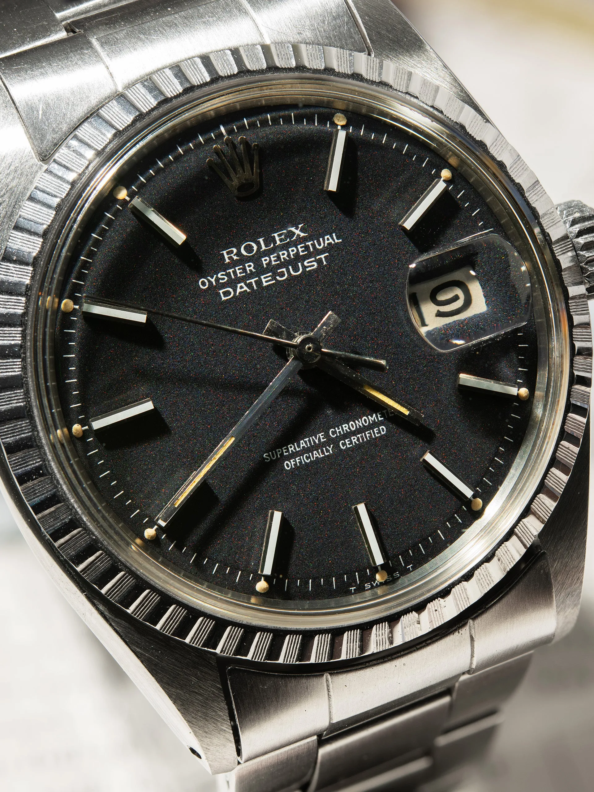 1970 Rolex Datejust (Ref. 1603) Black "Confetti" Dial W/ Rolex Guarantee Paper