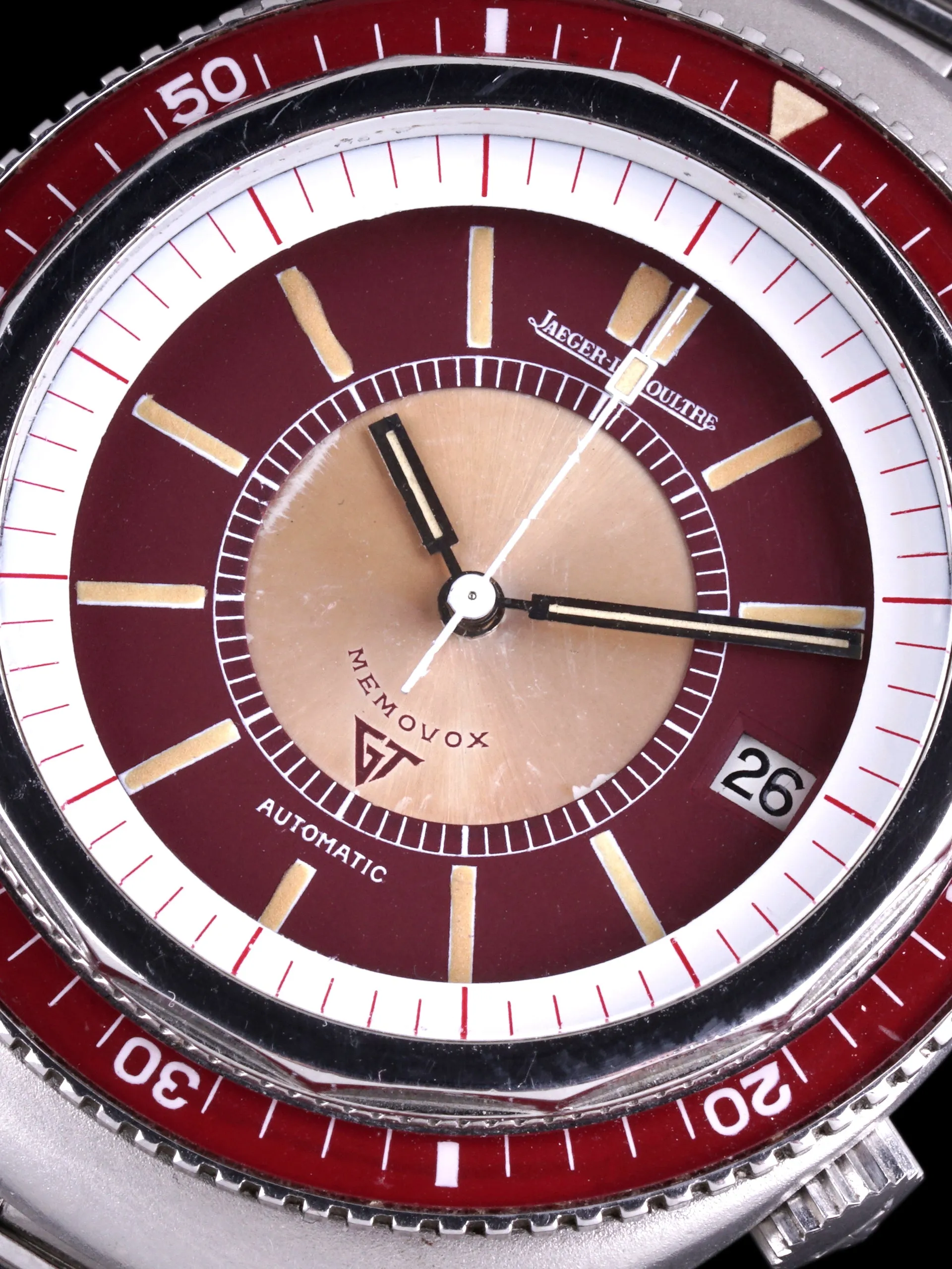 1970s Jaeger-LeCoultre Memovox Polaris II (Ref. E870) "Cranberry"