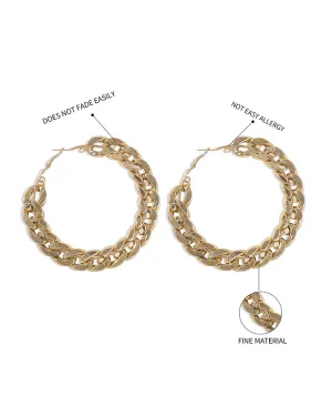 1Pair Chain Strap Hoop Earrings