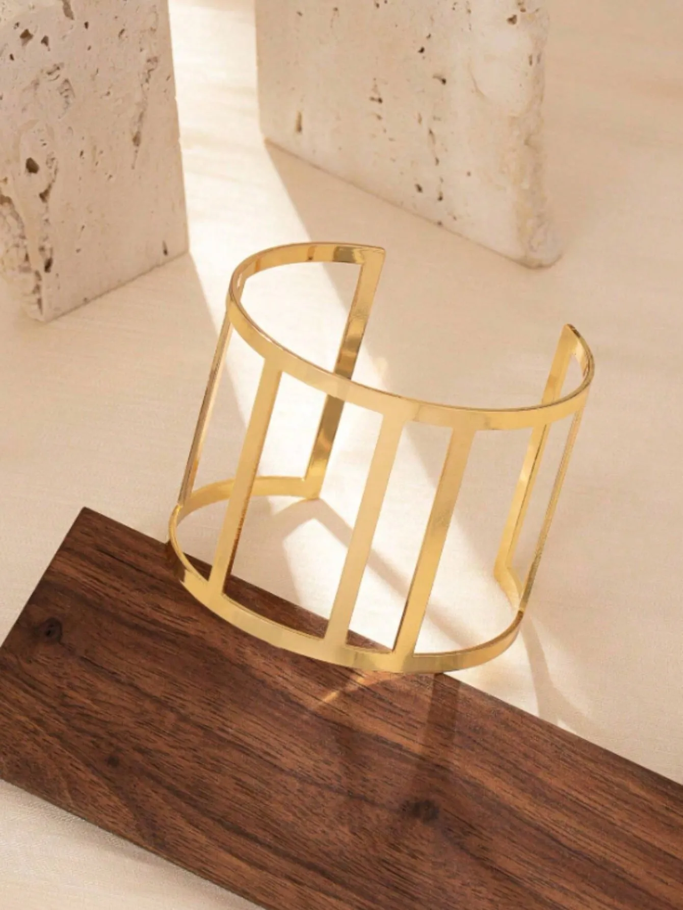 1pc European Fashion Hollow Rectangular Personality Minimalist Trendy Versatile Elegant Bangle