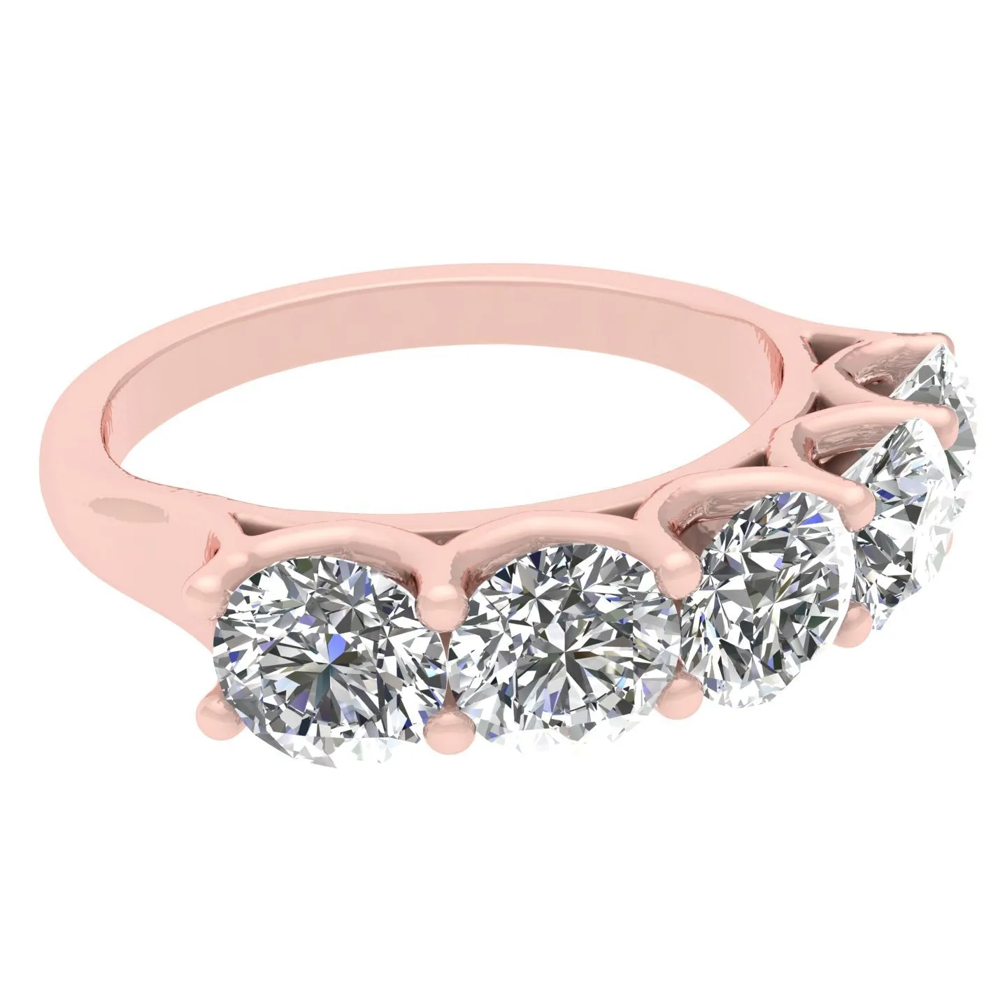 2.00ctw Diamond Five Stone Wedding Band in 14k Rose Gold (J-K, I2-I3)