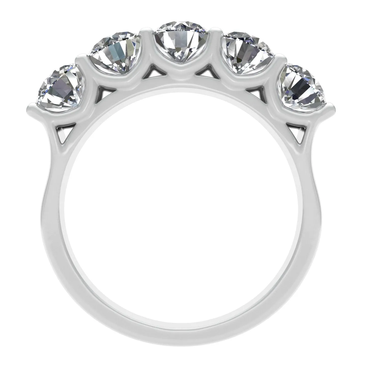 2.00ctw Diamond Five Stone Wedding Band in 14k White Gold (K-L, I2-I3)