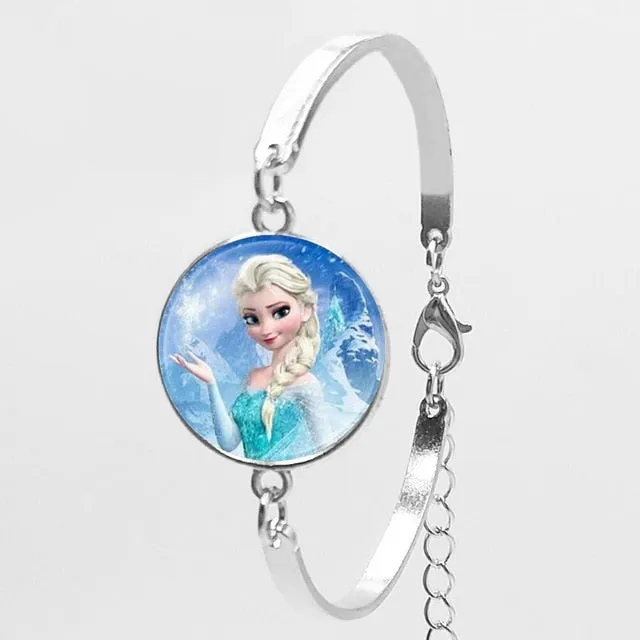 2018 New Karaoke Princess Anna Snow Queen Fashion Women Bracelet Cartoon Girl Bracelet To Map Private Custom