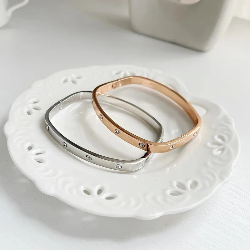 2023 Jewelry Lover Couple Bracelet Gold Color Zircon Screw Bracelets & Bangles For Men Women Korean Fashion Jewelry Accessories