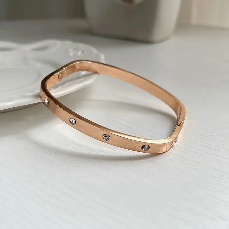 2023 Jewelry Lover Couple Bracelet Gold Color Zircon Screw Bracelets & Bangles For Men Women Korean Fashion Jewelry Accessories