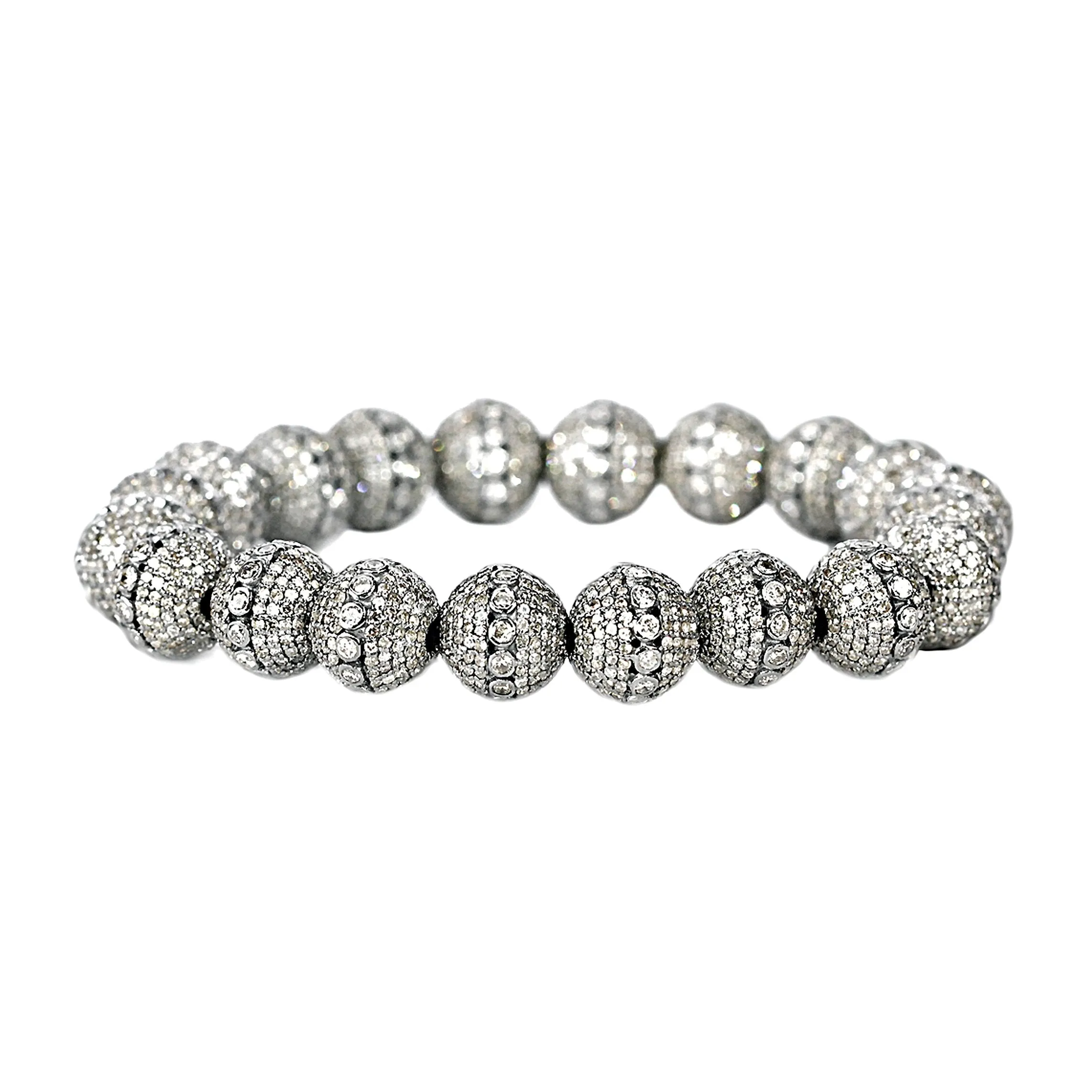 21.00tcw Round Diamonds in 925 Sterling Silver Stretch Bracelet 6.5"