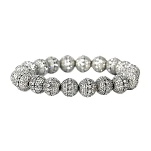21.00tcw Round Diamonds in 925 Sterling Silver Stretch Bracelet 6.5"