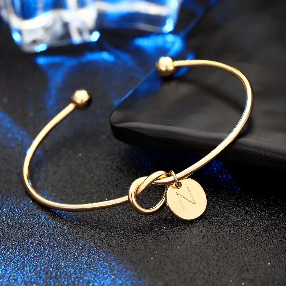 26 letter gold silver color heart bracelet | girl fashion jewelry