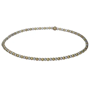 2mm 2-TONE CLASSIC  | Gold Filled & Silver Classic Beads Bracelet